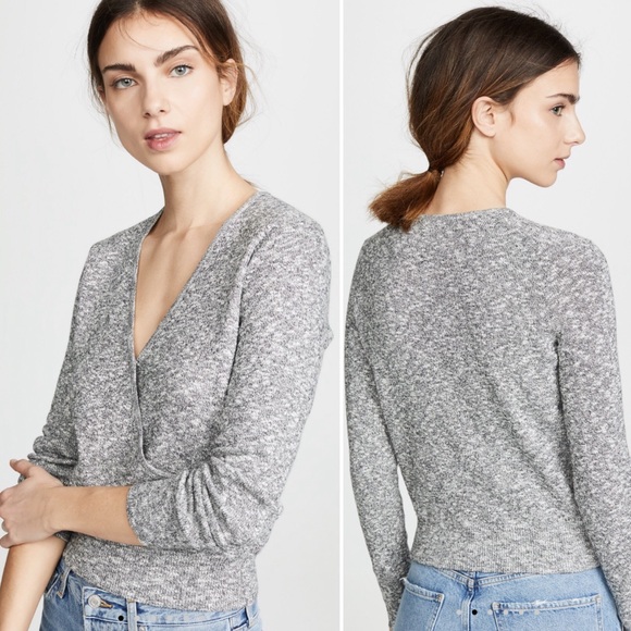 madewell wrap front pullover sweater